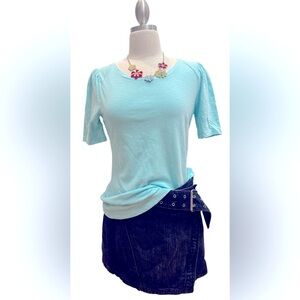 TALBOTS-Sky Blue Short Sleeve Women's Top
